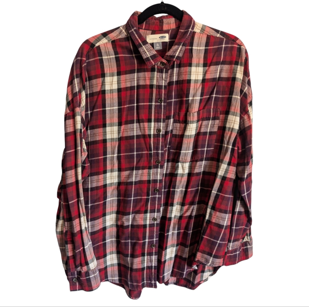 Old Navy boyfriend button down flannel xl